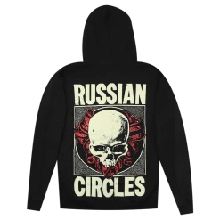 Russian Circles (Band) Skullflower Black Zip Hoodie New Merch 10 Russian Circles (Band) Skullflower Black Zip Hoodie New Merch