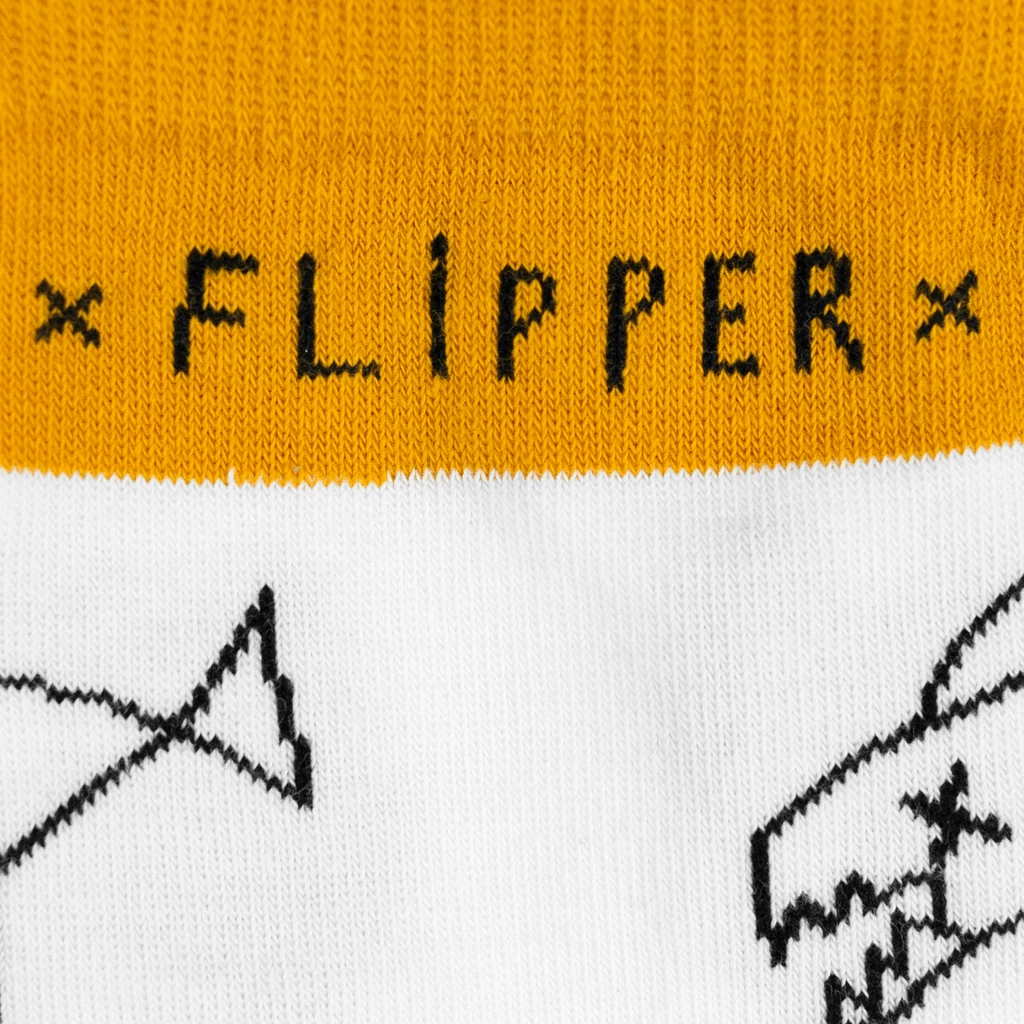 Flipper Fish - Yellow & White Socks 3 Flipper Fish - Yellow & White Socks