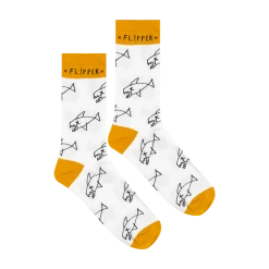 Flipper Fish - Yellow & White Socks