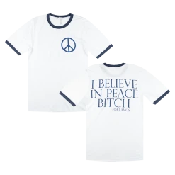 Tori Amos I Believe In Peace Bitch Navy Ringer T-Shirt New Merch