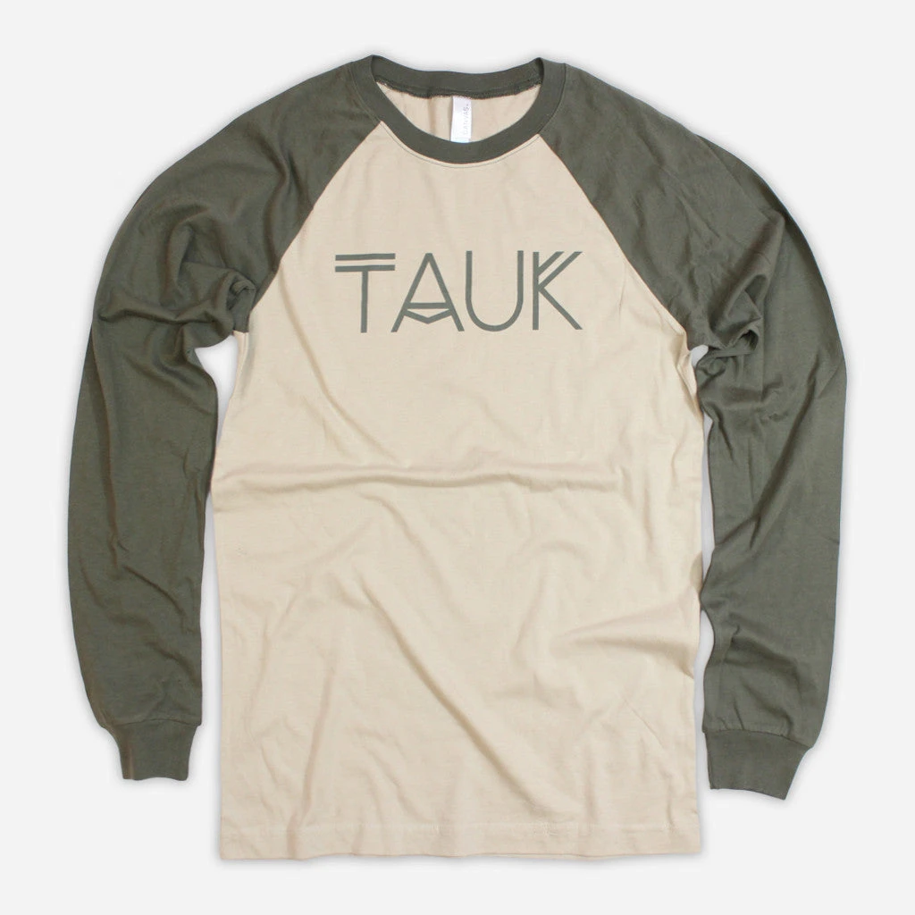 TAUK Logo Tan/Army Baseball Long Sleeve T-Shirt New Merch 1 TAUK Logo Tan/Army Baseball Long Sleeve T-Shirt New Merch