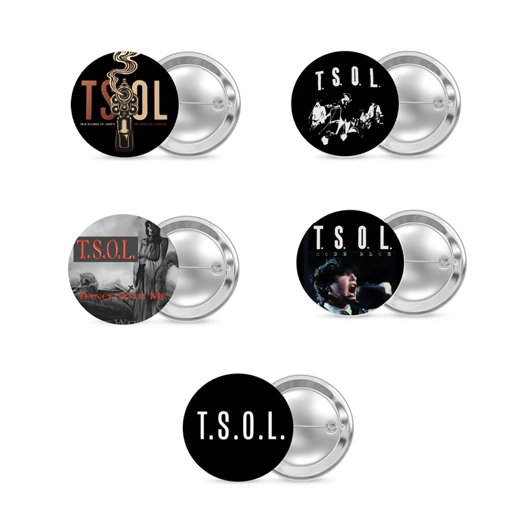 T.S.O.L. Buttons (5-Pack) New Merch 2 T.S.O.L. Buttons (5-Pack) New Merch