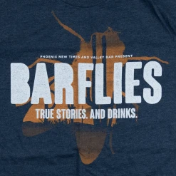 Valley Bar New Merch Bar Flies Navy Poly-Cotton T-Shirt
