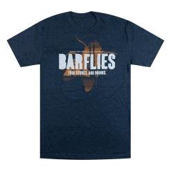 Valley Bar New Merch Bar Flies Navy Poly-Cotton T-Shirt