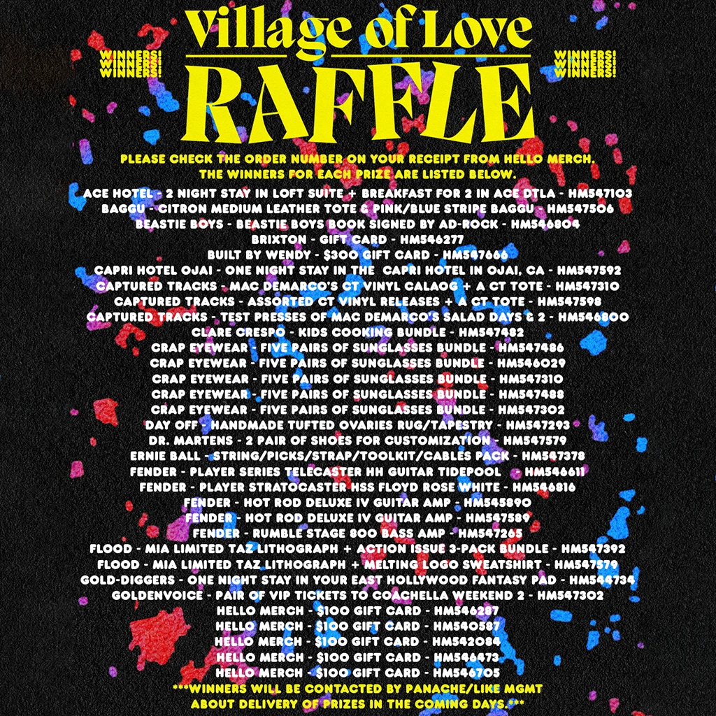 Village Of Love Raffle Ticket (CLOSED) New Merch 1 Village Of Love Raffle Ticket (CLOSED) New Merch