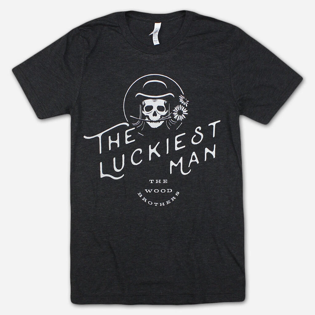 The Wood Brothers Luckiest Man Black Tri-Blend New Merch 1 The Wood Brothers Luckiest Man Black Tri-Blend New Merch