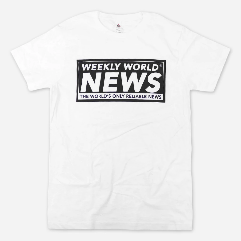 Weekly World News New Merch WWN Logo White T-Shirt 1 Weekly World News New Merch WWN Logo White T-Shirt