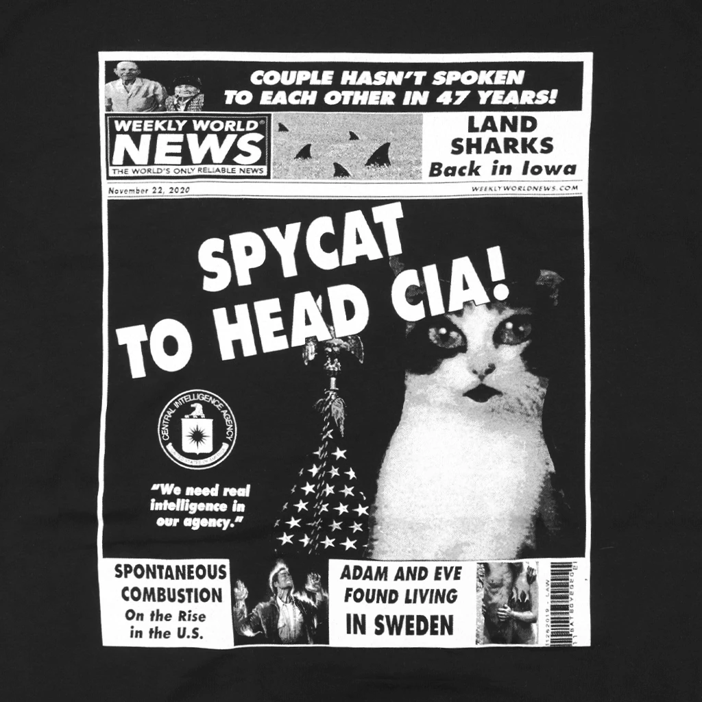 Weekly World News Spycat Black T-Shirt New Merch 2 Weekly World News Spycat Black T-Shirt New Merch