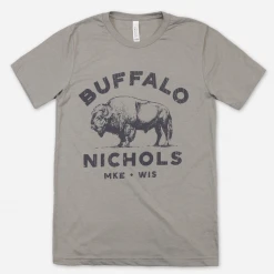 Buffalo Nichols New Merch Made In Wisconsin Heather Stone T-Shirt