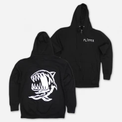 Flipper X Fish Black Lightweight Zip Hoodie New Merch