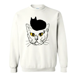 Rodrigo Amarante Cat On Cat Eyes White Sweatshirt New Merch