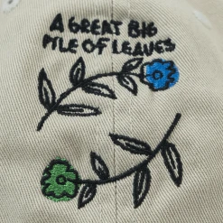 A Great Big Pile Of Leaves New Merch Blue & Green Flower Khaki Dad Hat