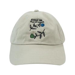 A Great Big Pile Of Leaves New Merch Blue & Green Flower Khaki Dad Hat