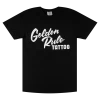 Golden Rule Tattoo Shop Logo Black T-Shirt New Merch