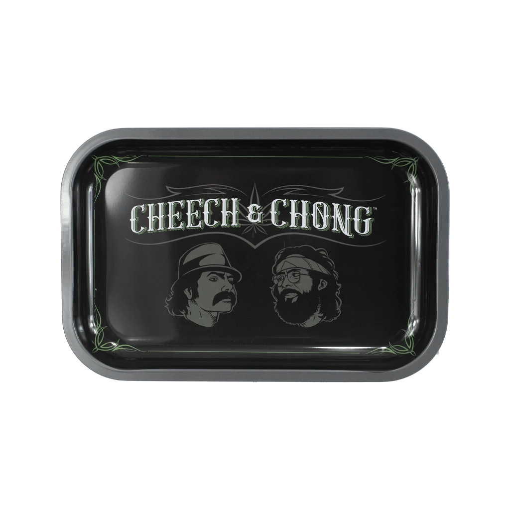 Cheech And Chong Faces Pinstripe Rolling Tray 1 Cheech And Chong Faces Pinstripe Rolling Tray