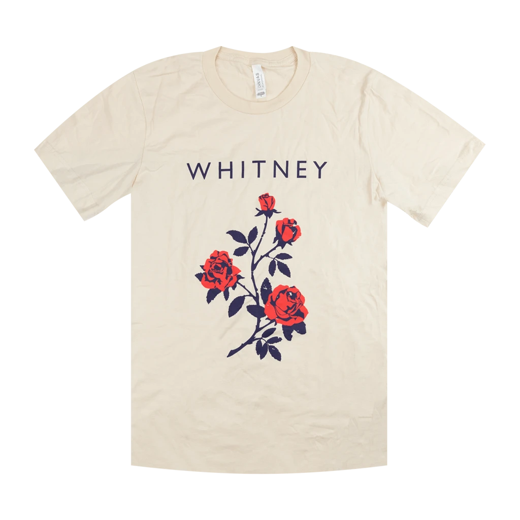 Whitney Red Rose Cream T-Shirt 1 Whitney Red Rose Cream T-Shirt