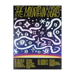The Mountain Goats Snake Nebula Tour 2021 Poster New Merch