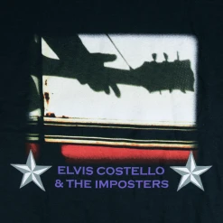 Elvis Costello Guitar Silhouette Black T-Shirt New Merch