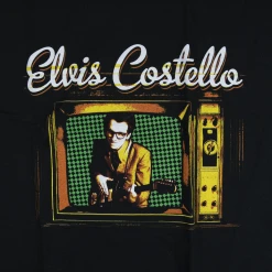Elvis Costello New Merch Vintage TV Black T-Shirt