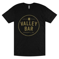 Valley Bar Circle Logo Black Tri-Blend New Merch