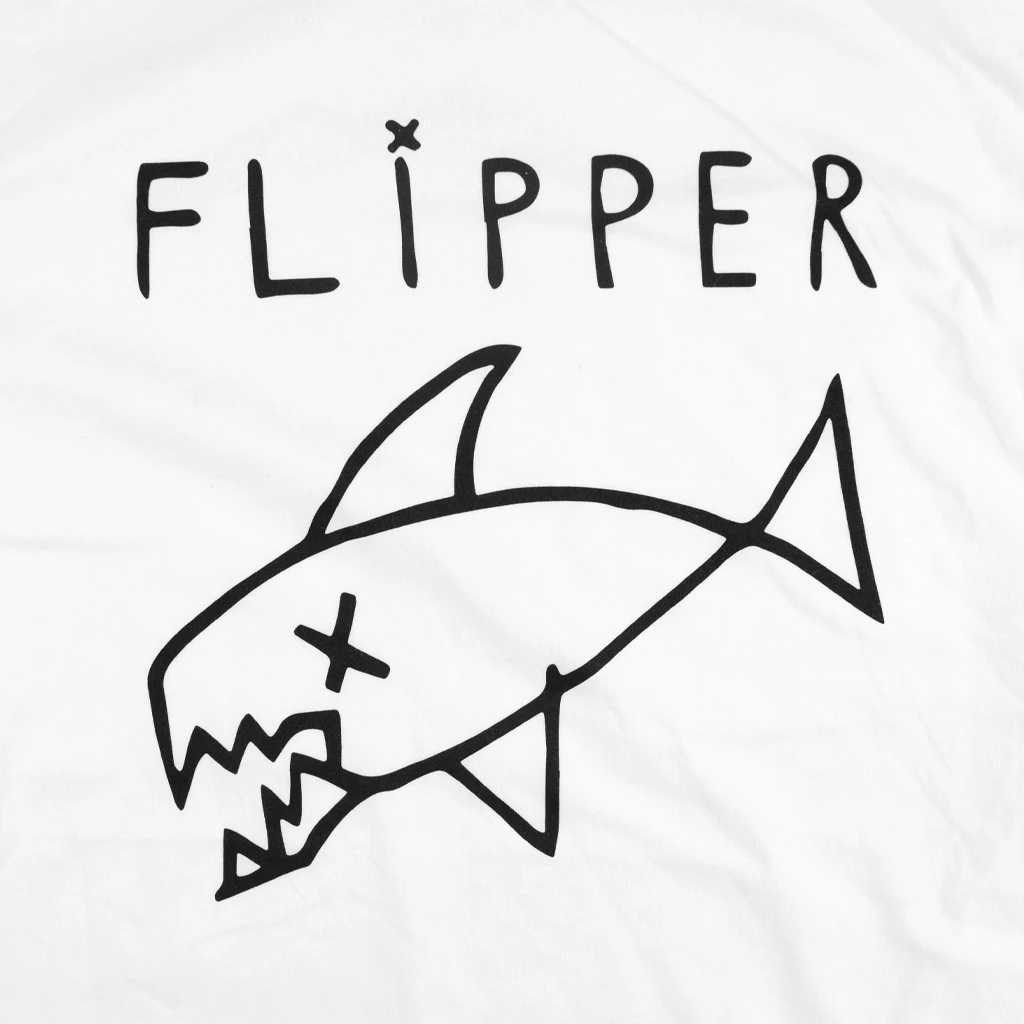 Flipper New Merch Classic Long Fish White T-Shirt 2 Flipper New Merch Classic Long Fish White T-Shirt